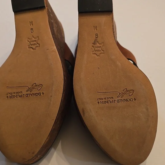 NWOT DONALD PLINER Platforms With Rust Brown Upper And Cork Heel.Sz9 $60 - Picture 4 of 7